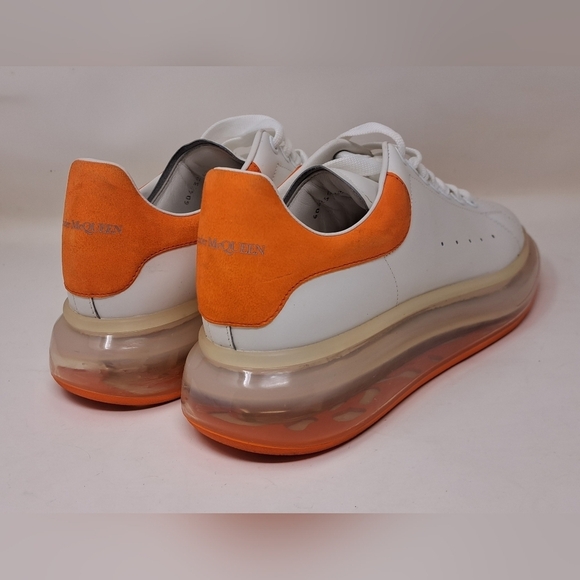 Alexander Mcqueen White Orange Leather Oversized Clear Sole Sneakers EU 43 10 US - Picture 11 of 16